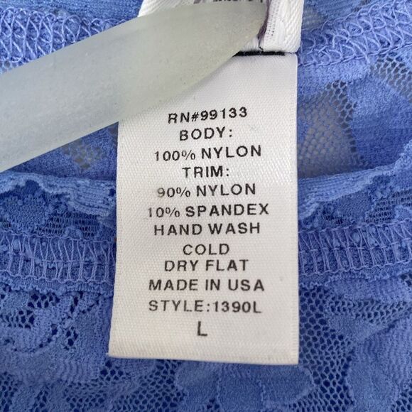 Hanky Panky Lavender Blue Fitted Full-Lace Tank Top sz L Feminine Sexy NWOT - Picture 7 of 7